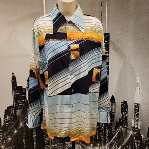 Van by Van Heusen 100% nylon vintage long sleeve button down shirt